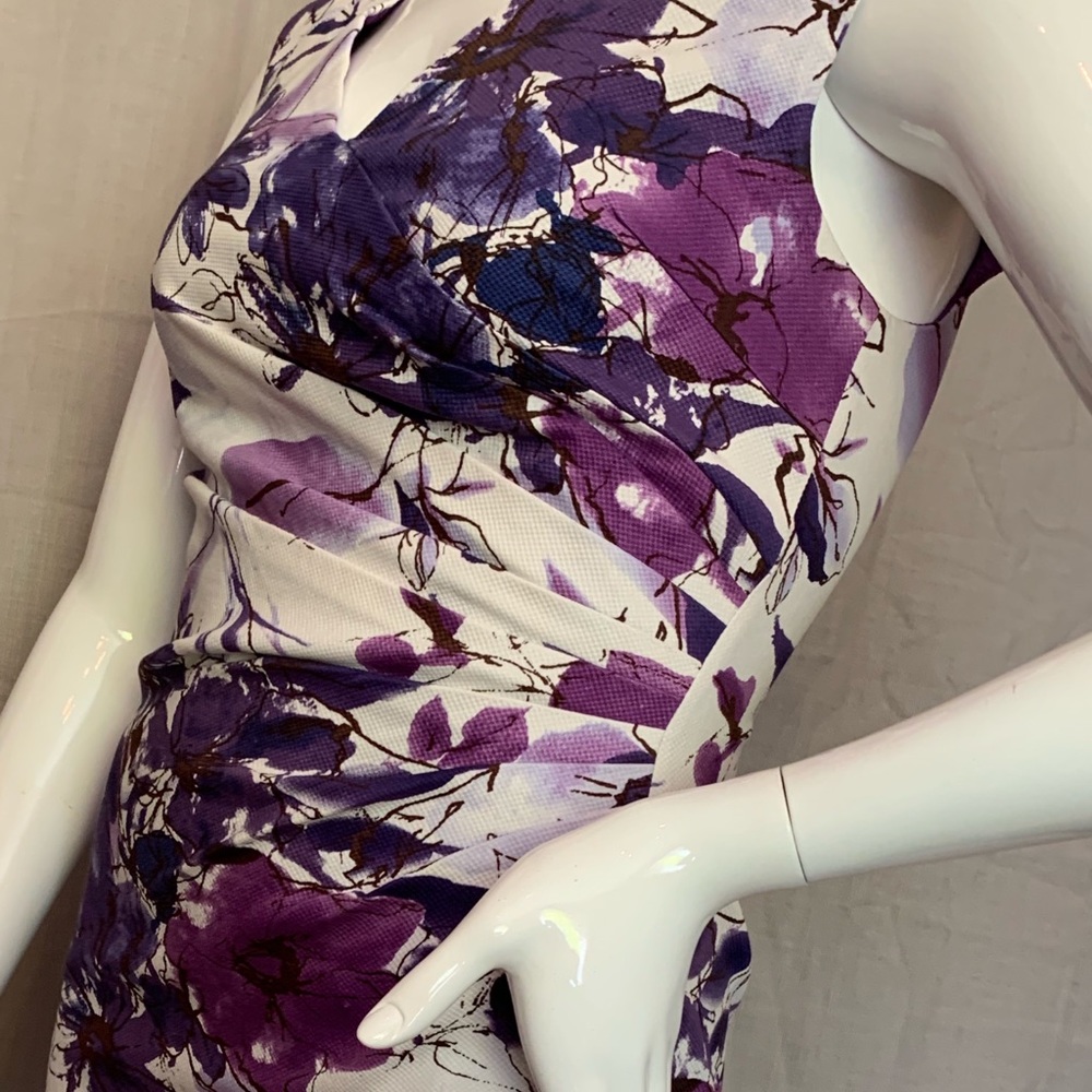 Adrianna Papell Shades of Purple Floral Dress 12